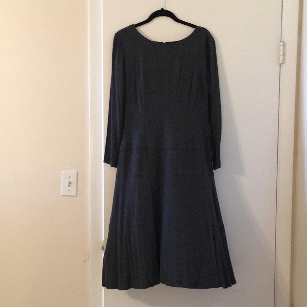 Anne Klein 3/4 Sleeve Gray Midi Dress